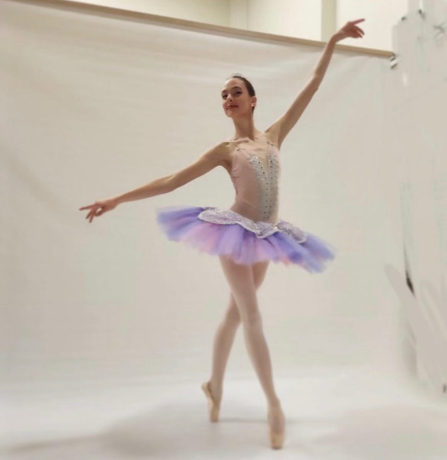 Elise Burnett, Norwalk junior, poses for a ballet portrait on Dec. 3, 2022. Burnett has been dancing since her elementary years, and is now in her seventh consecutive year of ballet.