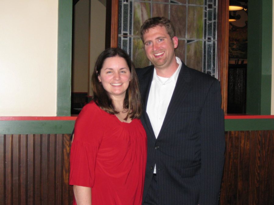 Jenny and Chris Thomas pose for a picture during their rehearsal dinner at  Spaghetti Works on October 17, 2008. Jenny Thomas said she will miss the restaurant deeply. 
