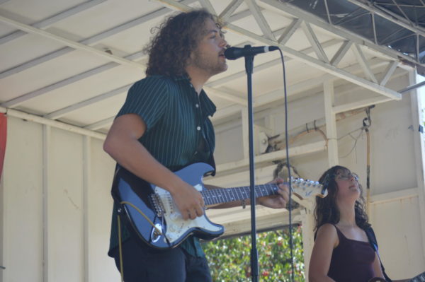 Gino Hale (left) and Natalie Fulscher perform with their band 28 Days later on Sunday, Sep. 3, at Norwalk Music Fest. 28 Days Later consists of one Norwalk High School senior and three graduates.