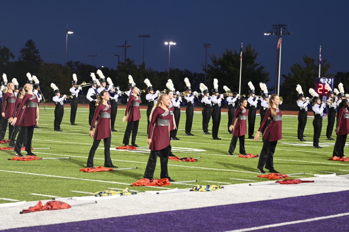 The Norwalk Warrior Marching Band performs its show Kings of Keys on Friday, Sept. 1, in Warrior Stadium.