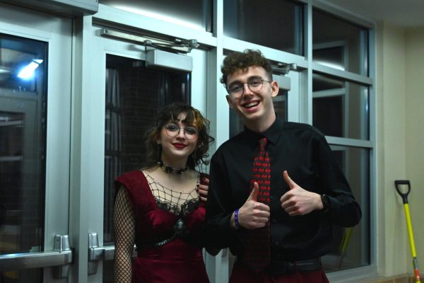 Teddi Karnes (left) and Ethan Franklin smile for a photo at Winter Formal in 2023. The 2024 Winter Formal will take place on Saturday, Feb. 10.