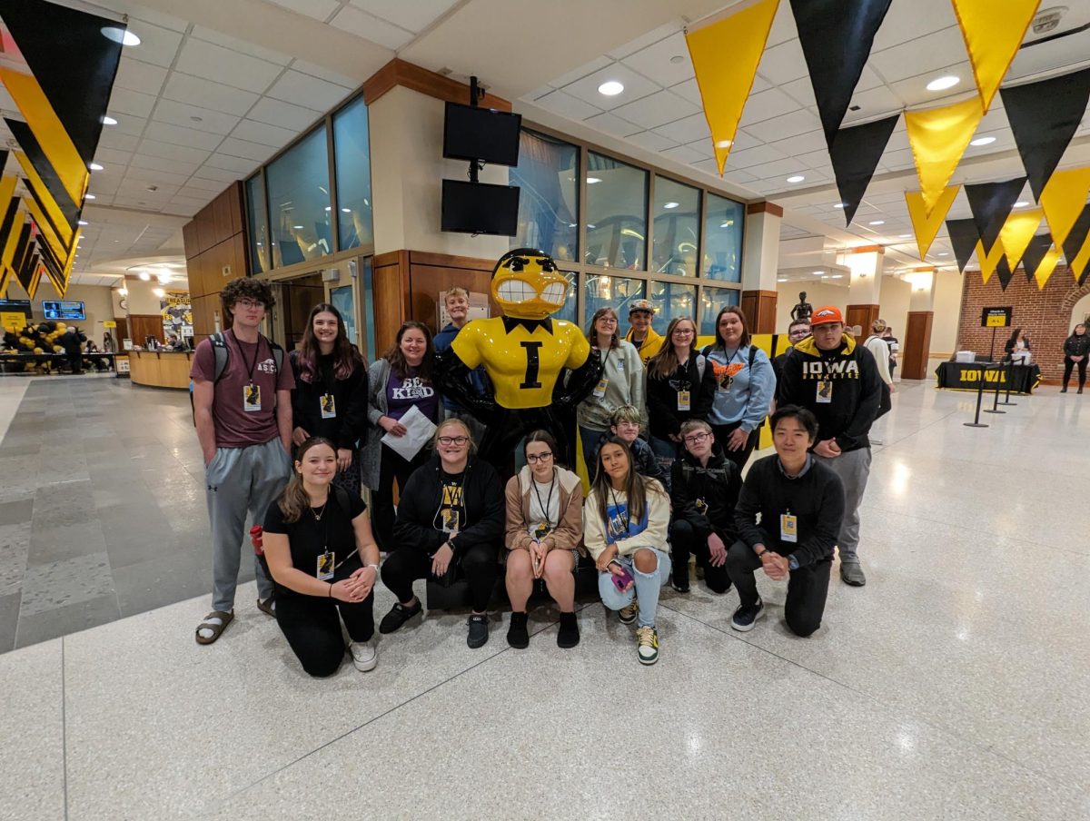 Norwalk journalism and yearbook students attend the Iowa High School Press Associations fall conference on Oct. 19, 2023, at the University of Iowa. This conference gave high school students an opportunity to visit the University of Iowa and their campus.
