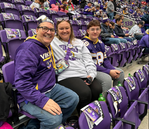 Isaac Binder and his family attend the Minnesota Vikings game against the Atlanta Falcons on Sunday, Dec. 8.