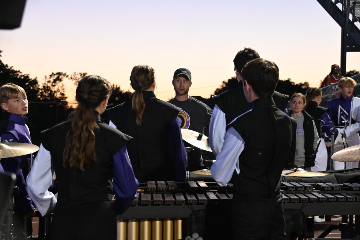Mr. McCartney (center) talks to front line on Friday, Sept. 5. The Norwalk Warrior Marching Band will perform at Valleyfest at 1 p.m. on Saturday, Oct. 11, at Valley Stadium.