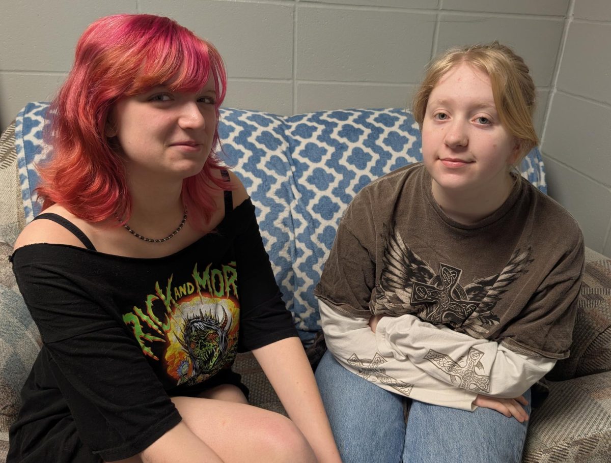 Jessi Gerritson (left) and Izzy Joel sit to talk about Art Club.